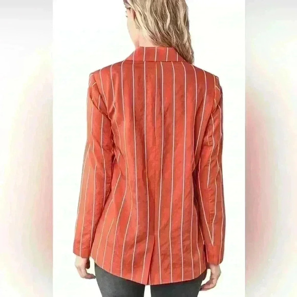 SANS SOUCI Blazer Red Brick Striped Medium - Picture 2 of 4